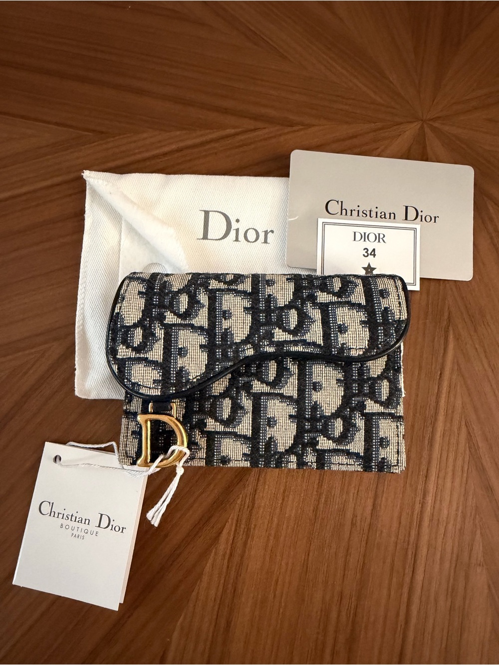 Dior oblique saddle card holder